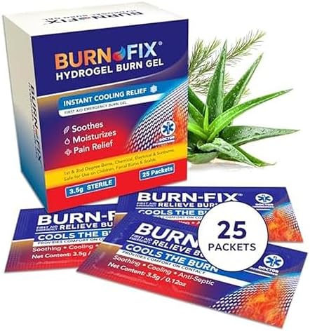 Paquete de Gel para Quemaduras — 25 Paquetes de Gel Hidrogel para Alivio de Quemaduras con Tecnología de Disipación de Calor® — Enfriamiento - imagen 1