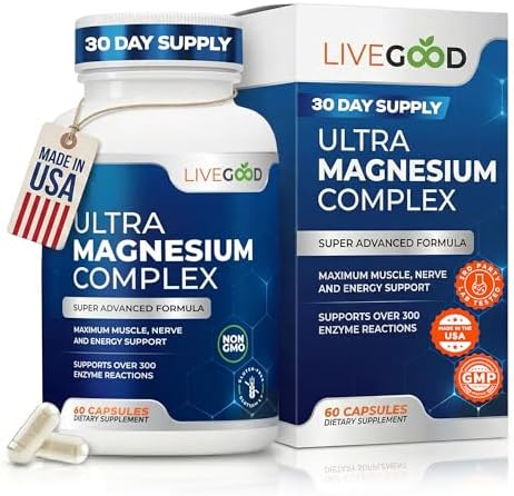 LiveGood™ Ultra Complejo de Magnesio Orgánico, 60 Cápsulas Veganas para Recuperación Muscular y Soporte Nervioso, Alta Absorción, No GMO, Hecho en - imagen 1
