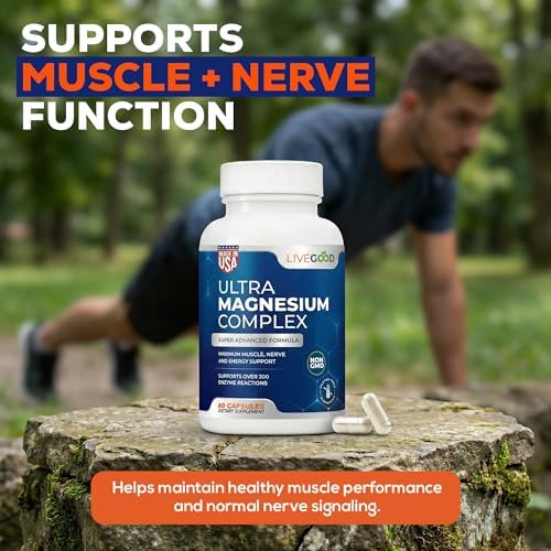 LiveGood™ Ultra Complejo de Magnesio Orgánico, 60 Cápsulas Veganas para Recuperación Muscular y Soporte Nervioso, Alta Absorción, No GMO, Hecho en - imagen 7