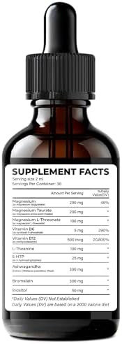 WELVIUM Complejo Triple de Magnesio en Gotas Líquidas - Suplemento de Magnesio Glicinato con L-Treonato, Taurato - Ashwagandha, L-Teanina, 5-HTP, - imagen 8