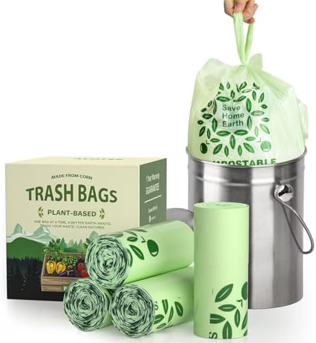Bolsas de Compostaje AYOTEE Pequeñas de 2.6 Galones con Asas, 100 Bolsas de Basura Compostables Biodegradables para Bote de 10 Litros - imagen 1