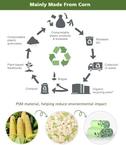 Bolsas de Compostaje AYOTEE Pequeñas de 2.6 Galones con Asas, 100 Bolsas de Basura Compostables Biodegradables para Bote de 10 Litros - imagen 2