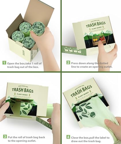 Bolsas de Compostaje AYOTEE Pequeñas de 2.6 Galones con Asas, 100 Bolsas de Basura Compostables Biodegradables para Bote de 10 Litros - imagen 5