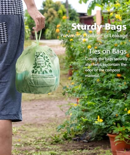 Bolsas de Compostaje AYOTEE Pequeñas de 2.6 Galones con Asas, 100 Bolsas de Basura Compostables Biodegradables para Bote de 10 Litros - imagen 8