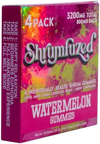 Gomitas Nootrópicas Shrumfuzed 3200mg - Mezcla de Hongos Lion's Mane, Reishi, Chaga y Cordyceps (4, Sandía) - imagen 2