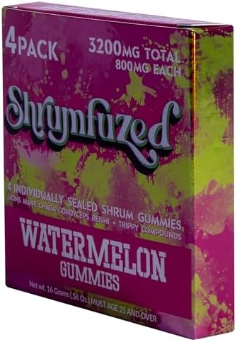 Gomitas Nootrópicas Shrumfuzed 3200mg - Mezcla de Hongos Lion's Mane, Reishi, Chaga y Cordyceps (4, Sandía) - imagen 3