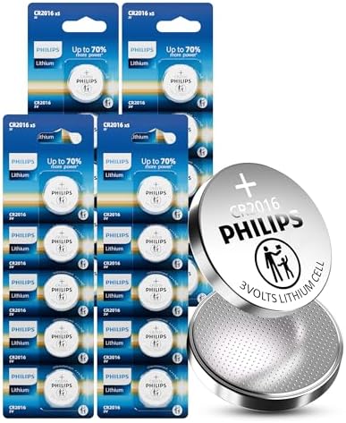 Baterías de Litio Philips CR2016 3V, Paquete de 20, 10 Años de Vida Útil, Empaque a Prueba de Niños, Descarga Estable para Llave de Auto y - imagen 1
