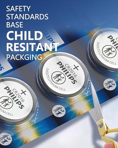 Baterías de Litio Philips CR2016 3V, Paquete de 20, 10 Años de Vida Útil, Empaque a Prueba de Niños, Descarga Estable para Llave de Auto y - imagen 2