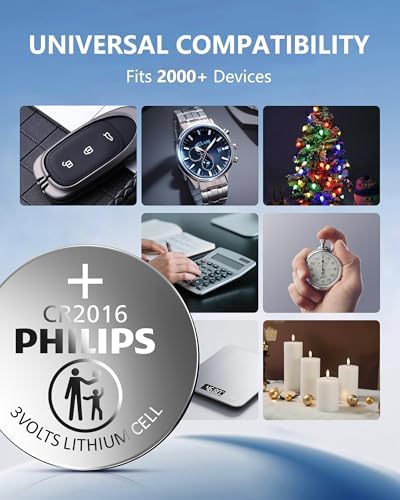 Baterías de Litio Philips CR2016 3V, Paquete de 20, 10 Años de Vida Útil, Empaque a Prueba de Niños, Descarga Estable para Llave de Auto y - imagen 7