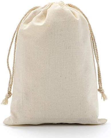 Bolsas de Algodón con Cuerda DRQ - Pouches Ecológicos de Muselina para Regalos y Fiestas (5 x 7 pulgadas) - 50 Piezas de Tela de Algodón Sin Blanquear - imagen 3