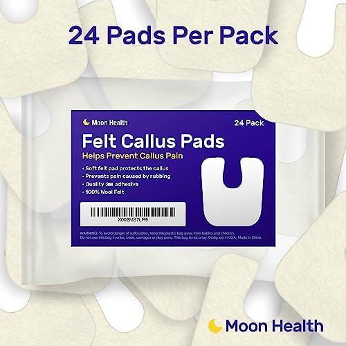 Paquete de 24 Almohadillas de Fieltro en Forma de U, 1/8” de Grosor, Protección y Alivio Efectivo para Callos, Ideal para Dolor en los Pies y Cuidado - imagen 2