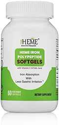 Pharmvista Heme Iron Polypeptide Softgels con Vitamina C y Ácido Fólico - Sin Gluten, No Transgénico - 60 Cápsulas - imagen 1