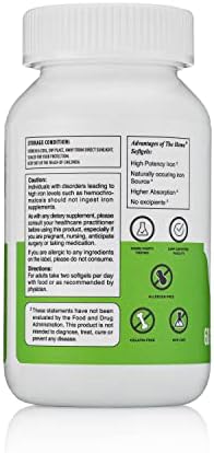 Pharmvista Heme Iron Polypeptide Softgels con Vitamina C y Ácido Fólico - Sin Gluten, No Transgénico - 60 Cápsulas - imagen 3