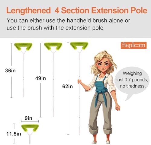 Cepillo Limpiador de Pantallas Fieploom con Extensión de 62in, Innovador Limpiador de Malla para Ventanas, Pantallas de Patio, Puertas y Cercas - Uso - imagen 3