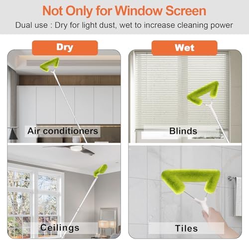 Cepillo Limpiador de Pantallas Fieploom con Extensión de 62in, Innovador Limpiador de Malla para Ventanas, Pantallas de Patio, Puertas y Cercas - Uso - imagen 5