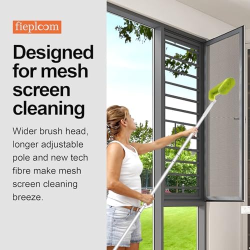 Cepillo Limpiador de Pantallas Fieploom con Extensión de 62in, Innovador Limpiador de Malla para Ventanas, Pantallas de Patio, Puertas y Cercas - Uso - imagen 7