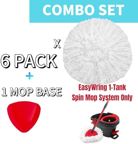 Paquete de 6 Cabezas de Repuesto para Mopas O-Cedar, Compatibles con el Mop EasyWring, Refil para Limpieza Profunda, Lavables a Máquina y Fáciles de - imagen 2
