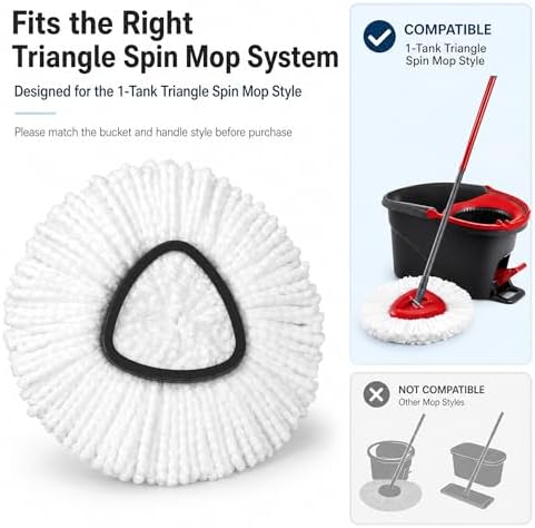 Paquete de 6 Cabezas de Repuesto para Mopas O-Cedar, Compatibles con el Mop EasyWring, Refil para Limpieza Profunda, Lavables a Máquina y Fáciles de - imagen 4