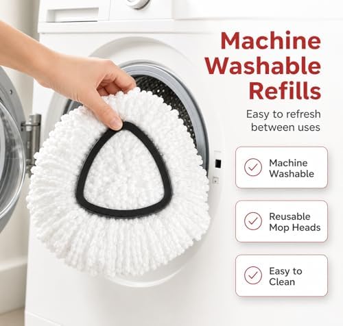 Paquete de 6 Cabezas de Repuesto para Mopas O-Cedar, Compatibles con el Mop EasyWring, Refil para Limpieza Profunda, Lavables a Máquina y Fáciles de - imagen 6
