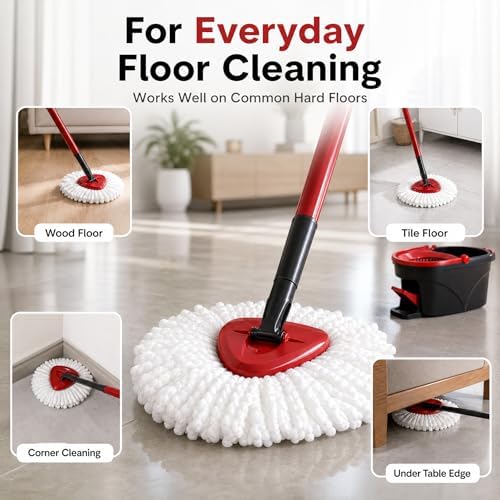 Paquete de 6 Cabezas de Repuesto para Mopas O-Cedar, Compatibles con el Mop EasyWring, Refil para Limpieza Profunda, Lavables a Máquina y Fáciles de - imagen 7