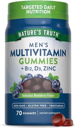 Gomitas Multivitamínicas para Hombres Nature's Truth | 70 Piezas | Sabor Arándano | Con B12, D3 y Zinc | Suplemento Vegetariano, No GMO y Sin Gluten - imagen 1