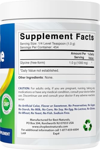 Mejor Naturales Polvo de Glicina 1 LB - Soporte para Neurotransmisores y Relajación - imagen 6
