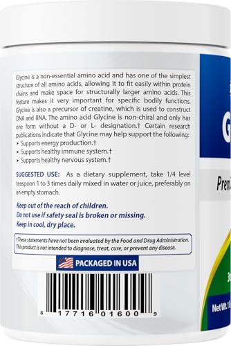 Mejor Naturales Polvo de Glicina 1 LB - Soporte para Neurotransmisores y Relajación - imagen 7