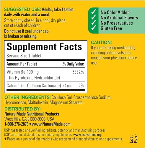 Tabletas de Vitamina B6 100mg Nm - 100 piezas - imagen 3