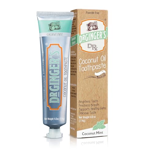 Pasta de Dientes Dr. Ginger's con Aceite de Coco, Sin Flúor ni Colorantes, Sabor Coco Menta, Orgánica, 4 oz, Blanquea y Refresca aliento - imagen 1