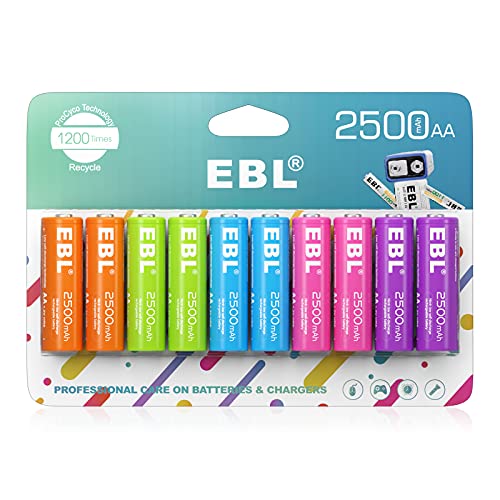 Baterías Recargables EBL AA 2500mAh 1.2V Ni-MH Paquete de 10 Baterías Doble AA - imagen 1