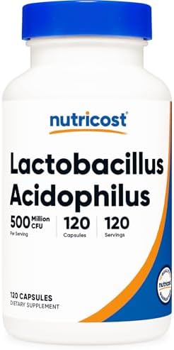Nutricost Lactobacillus Acidophilus 500 Millones de UFC por Porción (120 Cápsulas) - imagen 1