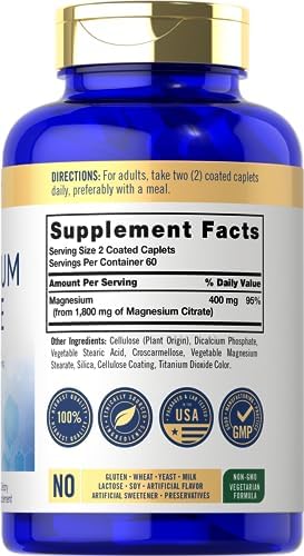 Carlyle Citrato de Magnesio | 1,800mg | 120 Tabletas Recubiertas | Suplemento Vegetariano, No Transgénico y Libre de Gluten - imagen 2