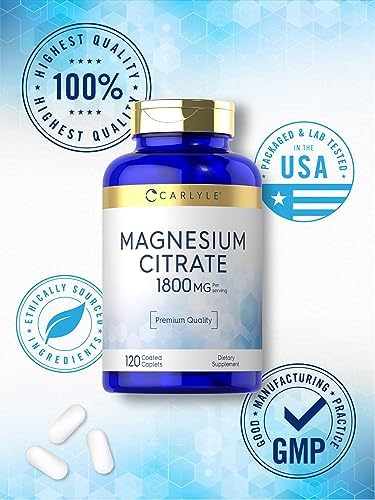 Carlyle Citrato de Magnesio | 1,800mg | 120 Tabletas Recubiertas | Suplemento Vegetariano, No Transgénico y Libre de Gluten - imagen 6