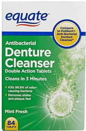 Limpiador Antibacterial para Dentaduras Equate - Paquete de Dos, 168 Tabletas - imagen 1