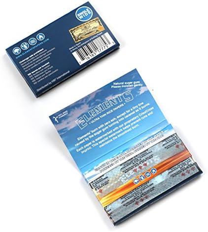 Papel para enrollar cigarrillos Elements Single Wide Rice, Goma de Azúcar, 100 piezas (Paquete de 25) - imagen 3