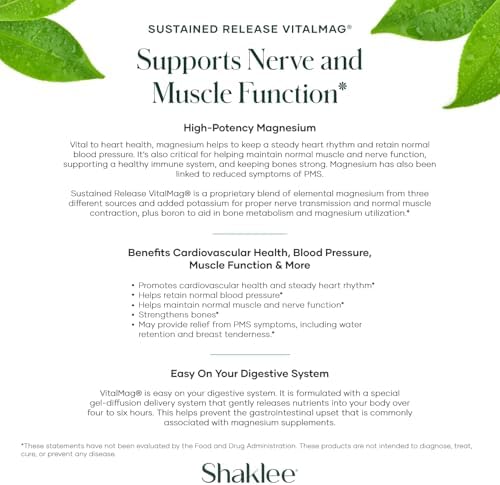 Shaklee Sustained Release VitalMag - Suplemento de Magnesio para Nervios, Músculos y Corazón - Mezcla de Potasio y Boro - 30 Tabletas - imagen 3