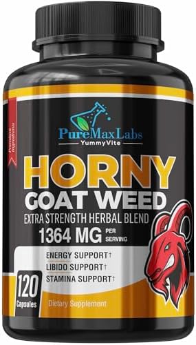 Horny Goat Weed Mezcla de Fuerza Extra, 120 Cápsulas con Maca, Arginina, Ginseng, Tribulus y Tongkat, Apoyo a la Libido y Energía, Fórmula No GMO - imagen 1
