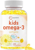 Omega-3 para Niños Micro Ingredients, 240 Cápsulas Veganas de Aceite de Pescado | 200mg DHA | Sabor a Limón | Alternativa de Algas Sin Sabor a Pescado - imagen 1