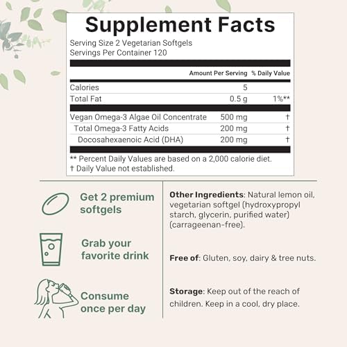 Omega-3 para Niños Micro Ingredients, 240 Cápsulas Veganas de Aceite de Pescado | 200mg DHA | Sabor a Limón | Alternativa de Algas Sin Sabor a Pescado - imagen 2