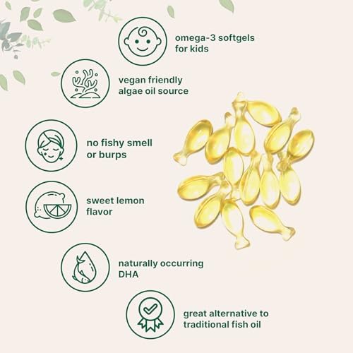 Omega-3 para Niños Micro Ingredients, 240 Cápsulas Veganas de Aceite de Pescado | 200mg DHA | Sabor a Limón | Alternativa de Algas Sin Sabor a Pescado - imagen 6