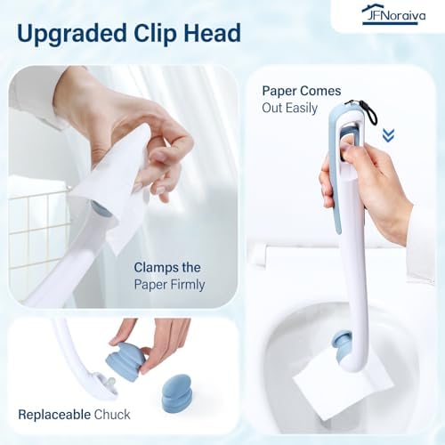 Ayuda para Limpiar el Trasero JFNoraiva – Ideal para Personas con Sobrepeso, Ancianos, Discapacitados y Post Cirugía, Cabezal Intercambiable y Mango - imagen 5