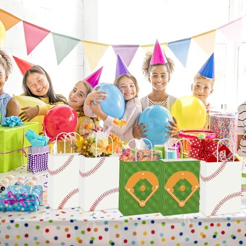 24 Piezas de Bolsas de Regalo para Fiesta de Béisbol, Bolsas de Papel con Asas para Fiestas Infantiles, Temática de Béisbol, Sorpresas y Dulces - imagen 5