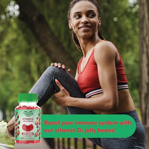 Gomitas de Vitamina D3 Human Beanz para Adultos, 2000 IU, Soporte Inmunológico, Suplementos Vegetarianos, 120 Gominolas de Fresa, Kosher - imagen 5
