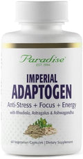 Paradise Herbs, Adaptógenos Imperiales con Ashwagandha, Astrágalo y Rhodiola, Mezcla Propietaria para Apoyo al Estrés, Enfoque y Energía, 60 Cápsulas - imagen 1