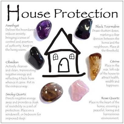 Set de Cristales para Protección del Hogar – Cristales para Remover Energía Negativa, Limpieza de EMF y Bendición Espiritual – Regalo para Nuevo - imagen 1