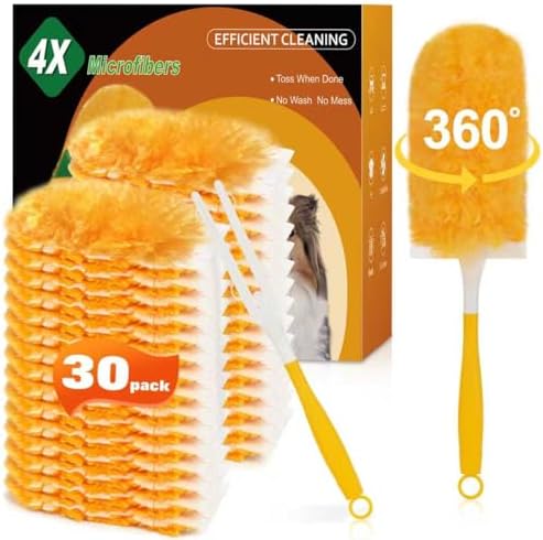 Repuestos de Duster Pesado 360° para Swiffer, Paquete de 30 y 1 Mango, Kit de Limpieza Electrostática 4X Más Rápido, Ideal para Pelo de Mascotas y - imagen 1