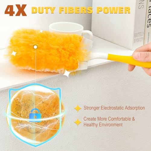 Repuestos de Duster Pesado 360° para Swiffer, Paquete de 30 y 1 Mango, Kit de Limpieza Electrostática 4X Más Rápido, Ideal para Pelo de Mascotas y - imagen 2