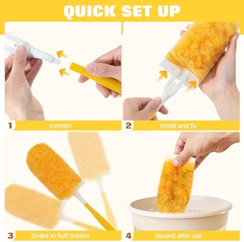 Repuestos de Duster Pesado 360° para Swiffer, Paquete de 30 y 1 Mango, Kit de Limpieza Electrostática 4X Más Rápido, Ideal para Pelo de Mascotas y - imagen 4