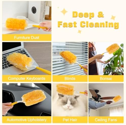 Repuestos de Duster Pesado 360° para Swiffer, Paquete de 30 y 1 Mango, Kit de Limpieza Electrostática 4X Más Rápido, Ideal para Pelo de Mascotas y - imagen 6