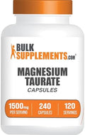Cápsulas de Magnesio Taurato BulkSupplements.com - Suplemento de Magnesio 1500mg, Sin Gluten, 2 Cápsulas por Porción, 240 Cápsulas (Paquete de 1) - imagen 1